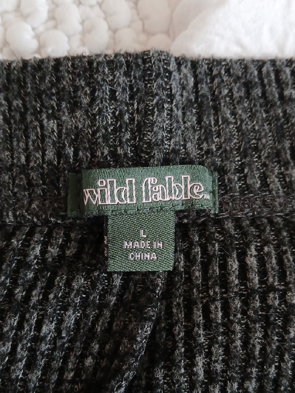 Wild Fable Grey Sweater Pants Size L Heathered Charcoal Flare Leg - Picture 5 of 5